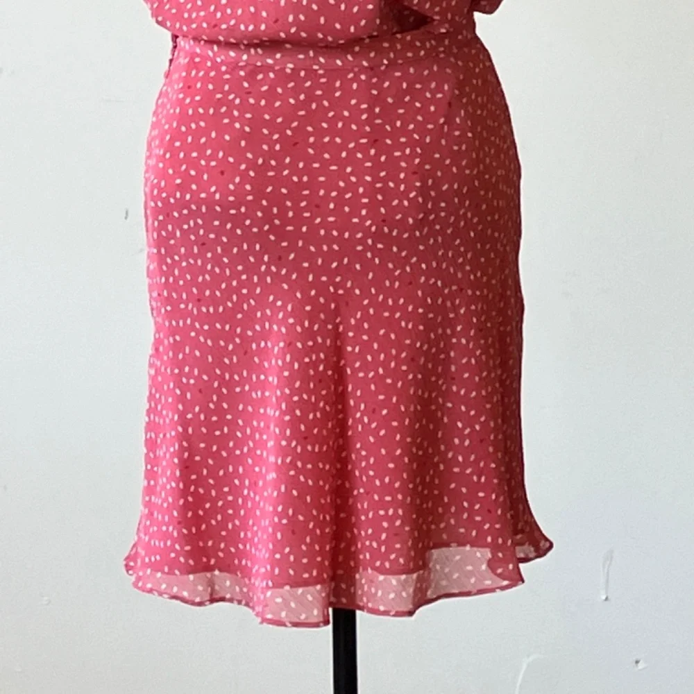 Covington Sheer lightweight, pink, white and red two piece skirt set - Picture 7 of 11